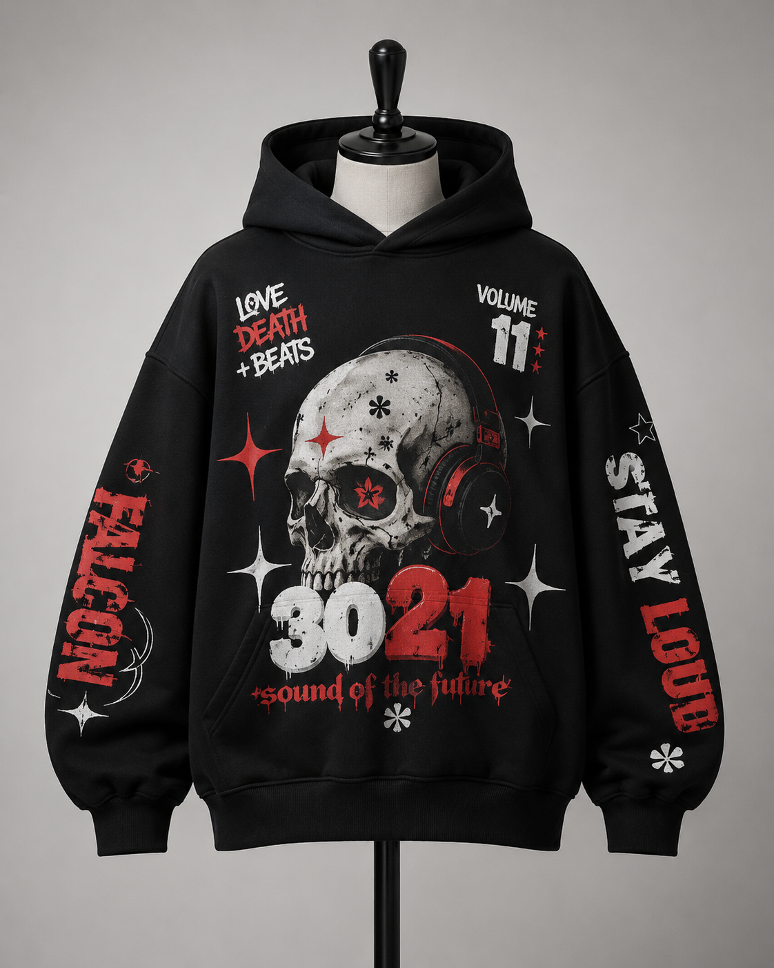 Black 3 Emblem Hoodie